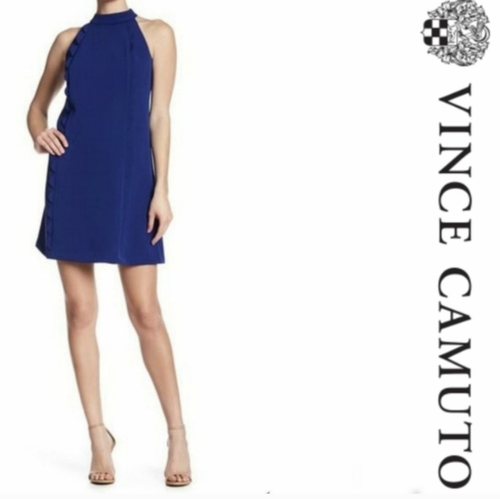 Vince Camuto Laguna Scalloped Trim Shift Dress NWT